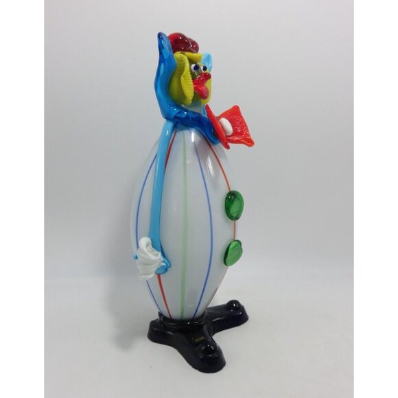 Murano Glass Clown Red Bow Tie and Green Buttons 11" Tall Vintage Italy - Picture 2 of 10